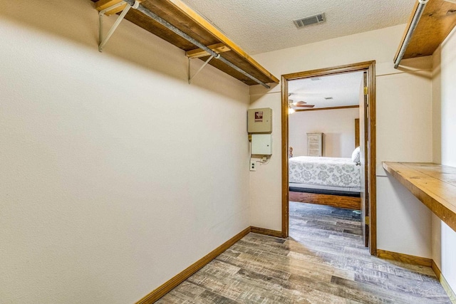 walk in closet featuring hardwood / wood-style flooring