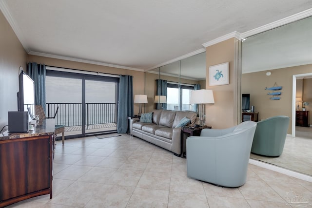 13817 Perdido Key Dr Unit 703, Pensacola, FL 32507 - tiled living room featuring crown molding