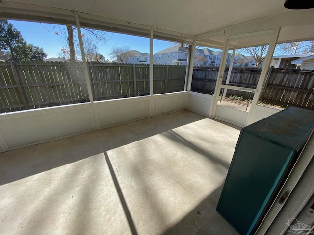 view of unfurnished sunroom