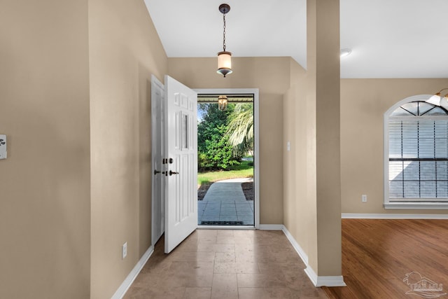 foyer entrance featuring light hardwood / wood-style floors