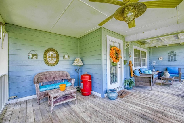 deck with an outdoor living space