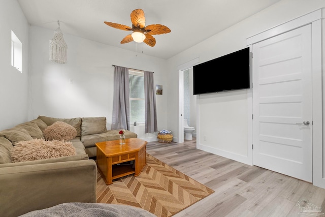 2032 Bay Point Blvd, Milton, FL 32583 - living area with light wood-type flooring and ceiling fan
