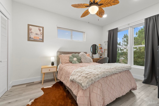 2032 Bay Point Blvd, Milton, FL 32583 - bedroom featuring wood finished floors, a ceiling fan, and recessed lighting