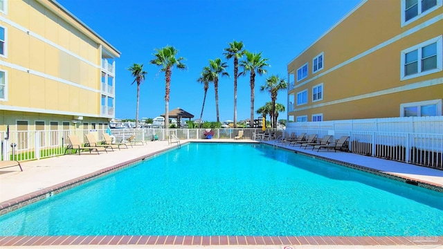 view of pool featuring a patio