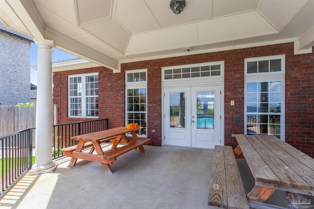 view of exterior entry with french doors