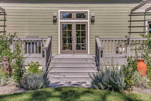 view of exterior entry with french doors