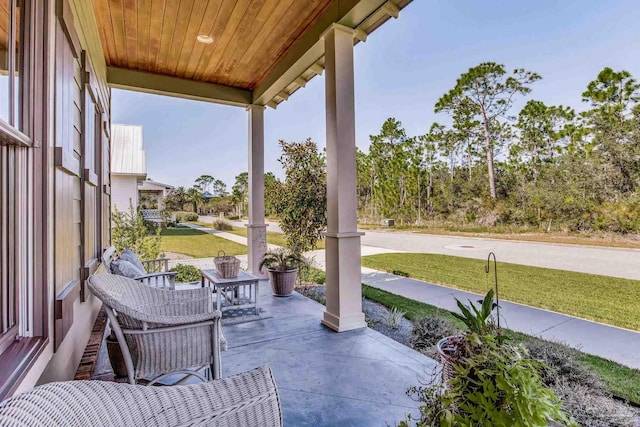 view of patio with a porch