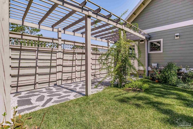 exterior space featuring a pergola