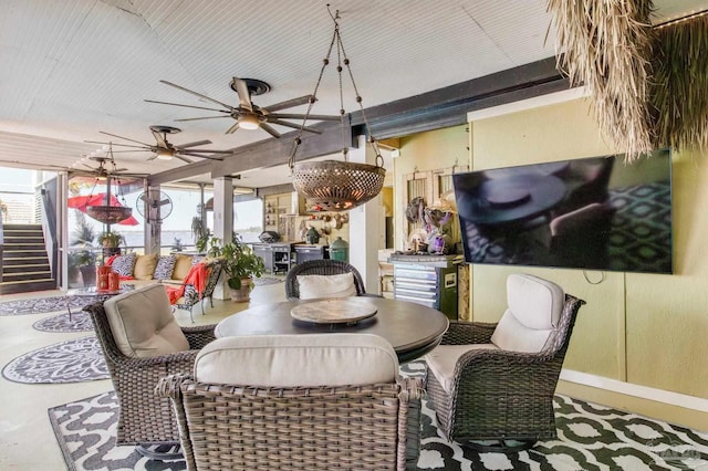 4552 Bayside Dr, Milton, FL 32583 - dining space featuring ceiling fan