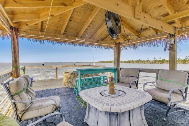 4552 Bayside Dr, Milton, FL 32583 - view of patio with a gazebo and a water view
