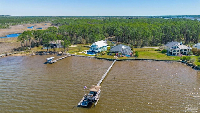 4552 Bayside Dr, Milton, FL 32583 - aerial view featuring a view of trees and a water view