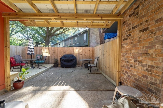 view of patio featuring area for grilling