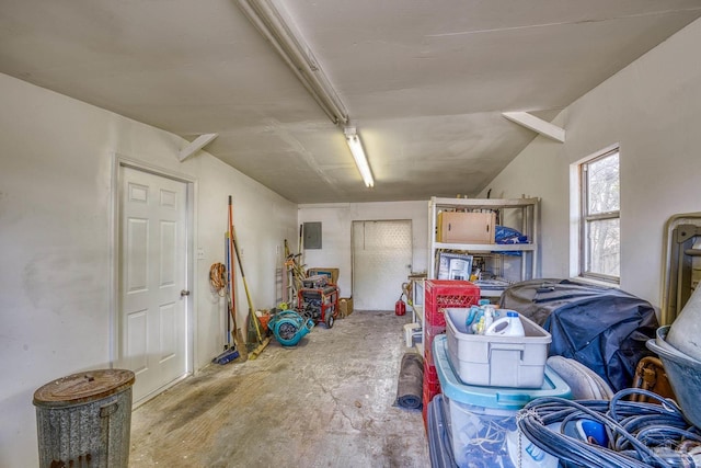 garage featuring electric panel