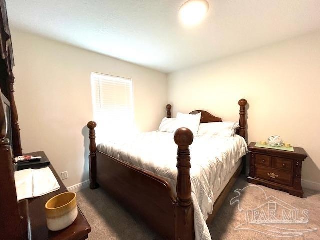 bedroom with carpet floors