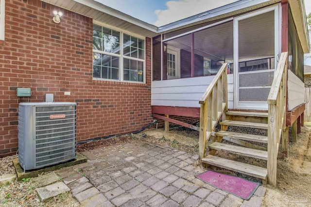 view of patio featuring central AC