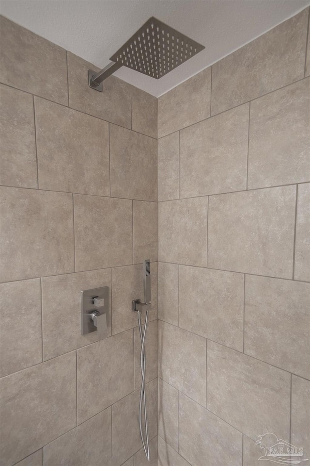 interior details featuring a shower