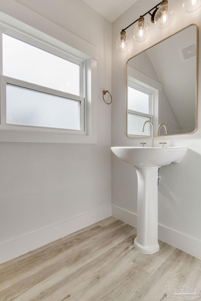 bathroom featuring hardwood / wood-style floors