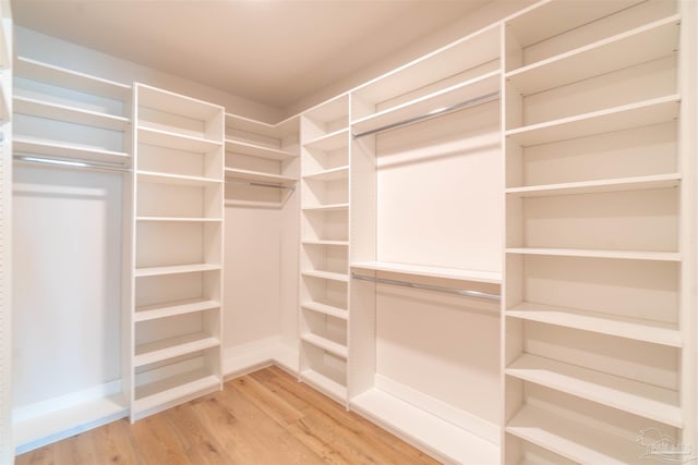 spacious closet featuring hardwood / wood-style floors