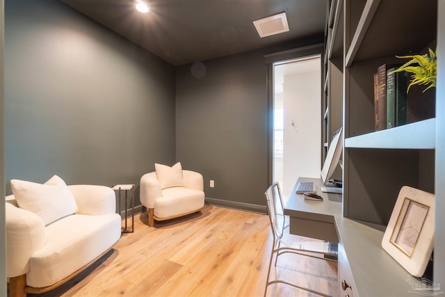 office featuring light hardwood / wood-style floors