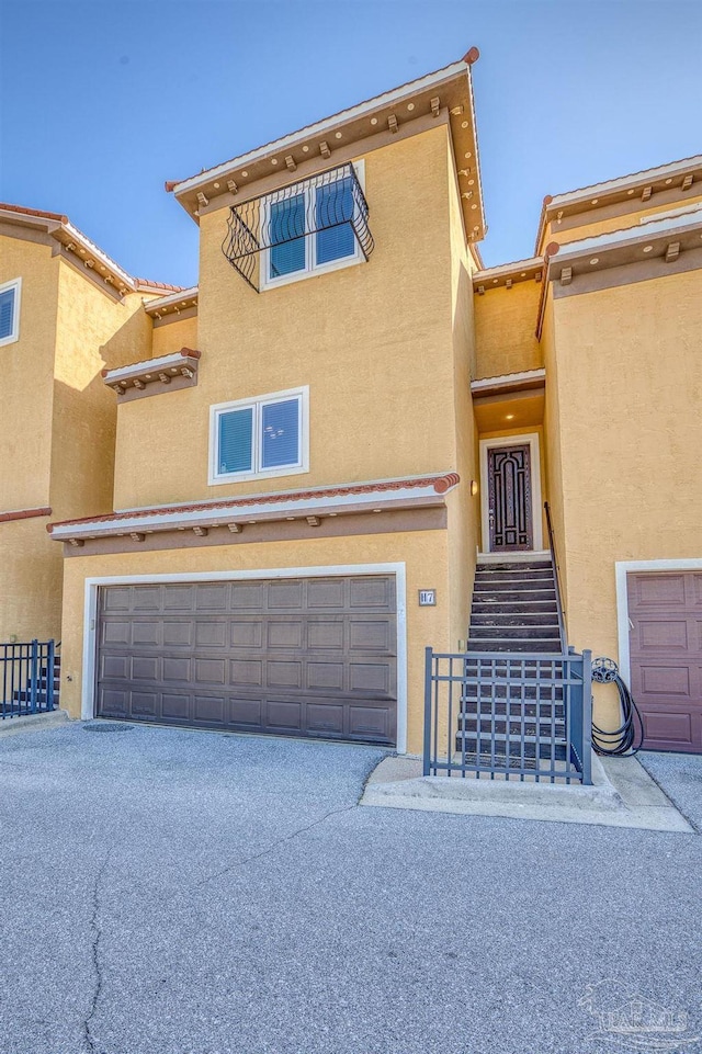 view of front of house with a garage