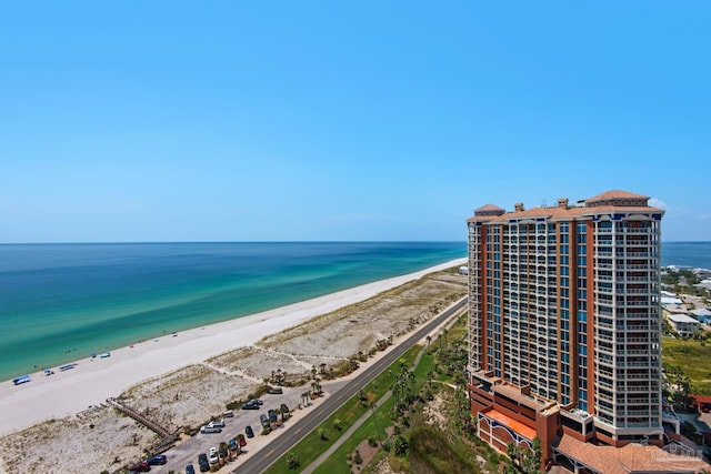 property view of water with a beach view