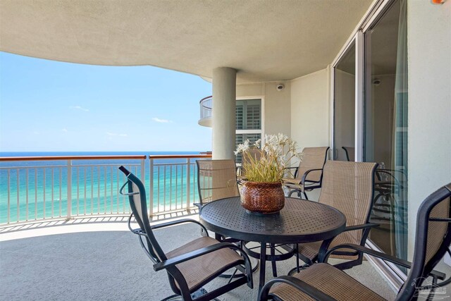 balcony with a water view