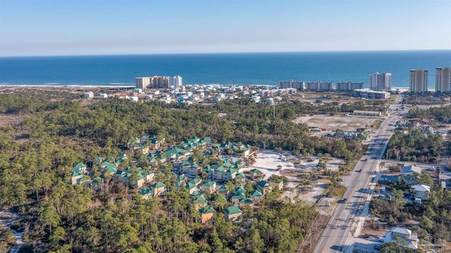 bird's eye view with a view of city and a water view