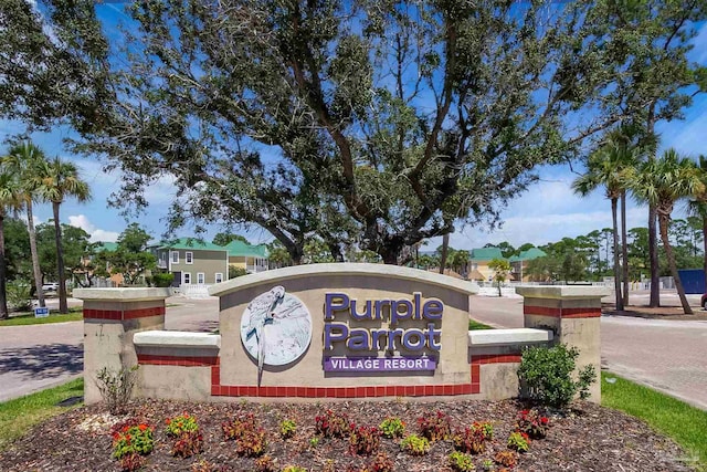 view of community sign