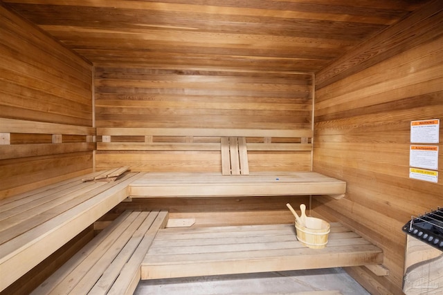 view of sauna