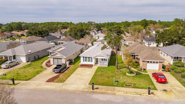 drone / aerial view with a residential view