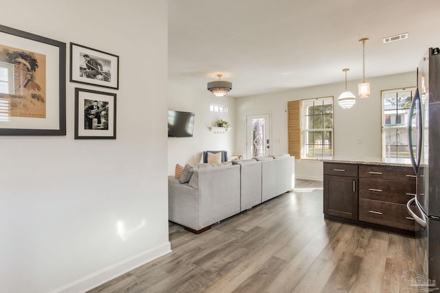 living room with wood-type flooring