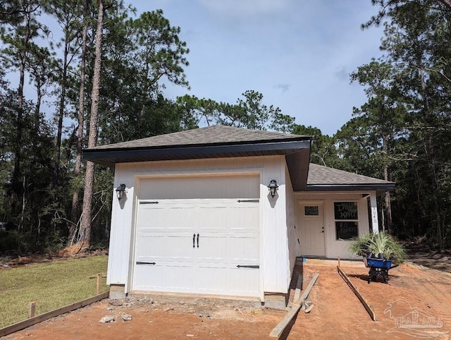 view of garage