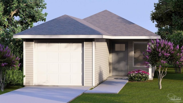 garage with concrete driveway