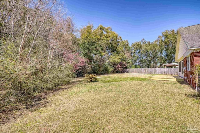 view of yard featuring fence