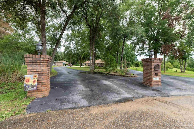 view of street with street lights and driveway