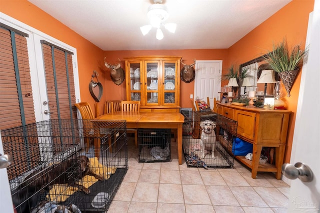dining room with tile patterned floors