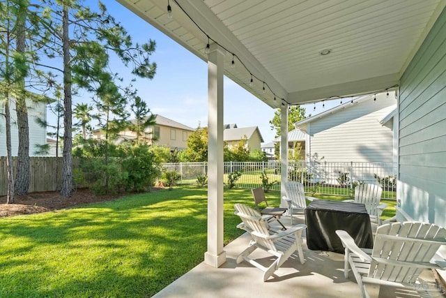 view of yard with a patio area