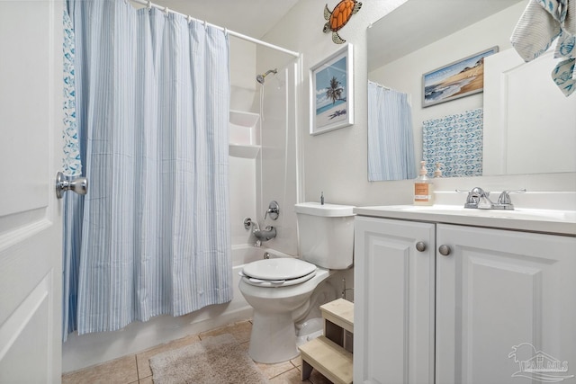 80 Woodland St, Cantonment, FL 32533 - bathroom with shower / bath combination with curtain, toilet, vanity, and tile patterned flooring