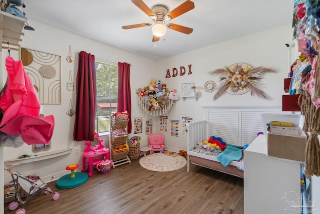 80 Woodland St, Cantonment, FL 32533 - recreation room with wood finished floors, baseboards, and ceiling fan