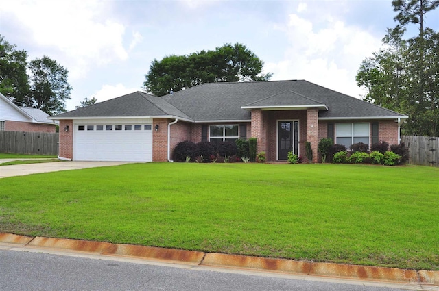 1701 Eagle Ter, Cantonment, FL 32533 - single story home featuring a front yard, brick siding, fence, concrete driveway, and an attached garage