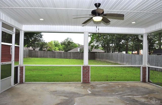 1701 Eagle Ter, Cantonment, FL 32533 - unfurnished sunroom with ceiling fan