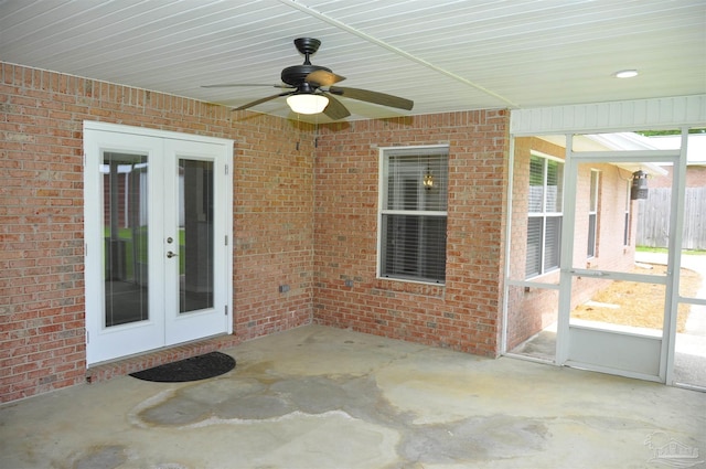 1701 Eagle Ter, Cantonment, FL 32533 - exterior space featuring a ceiling fan and french doors