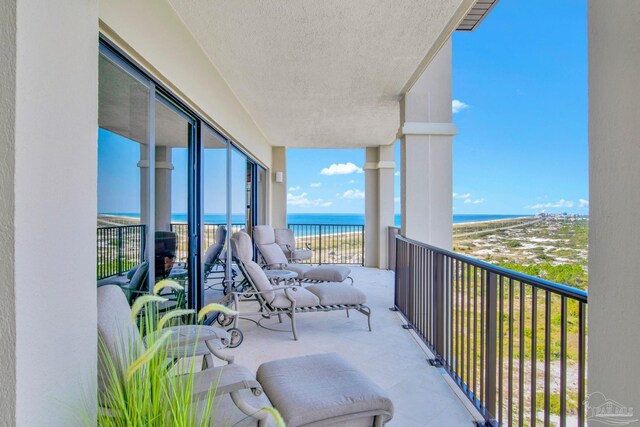 balcony with a water view