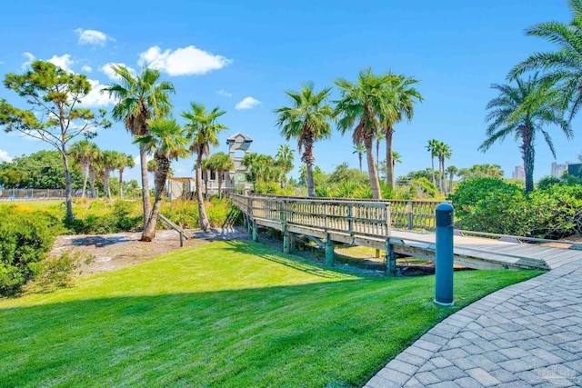 view of home's community featuring a lawn