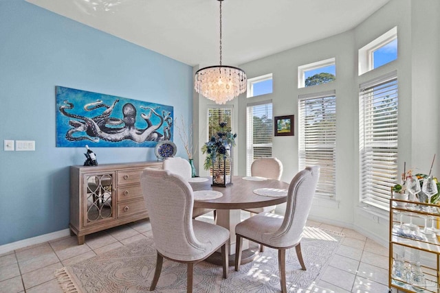 1669 Tidewater Ln, Navarre, FL 32566 - dining room with a chandelier and light tile patterned floors
