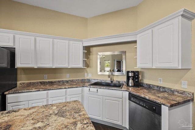 7770 Fenwick St, Navarre, FL 32566 - kitchen featuring stainless steel dishwasher, open shelves, and white cabinetry