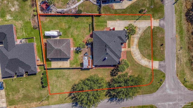 7770 Fenwick St, Navarre, FL 32566 - aerial view of property and surrounding area featuring property boundaries highlighted