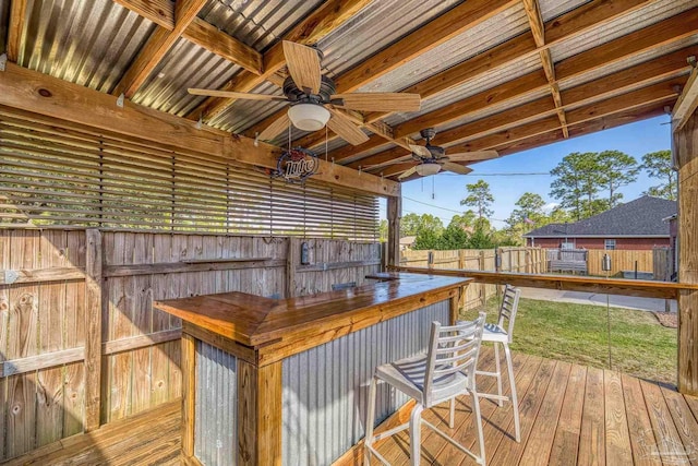 7770 Fenwick St, Navarre, FL 32566 - deck with a ceiling fan