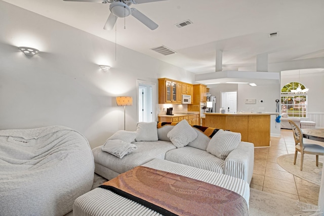 5140 Grumann Dr, Pensacola, FL 32507 - living area featuring ceiling fan and light tile patterned flooring