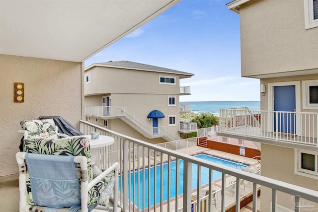 1111 Ft Pickens Rd Unit 524, Pensacola Beach, FL 32561 - balcony featuring a water view and view of pool